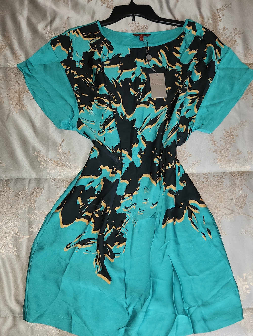 Abstract Print Womens Silk Dress